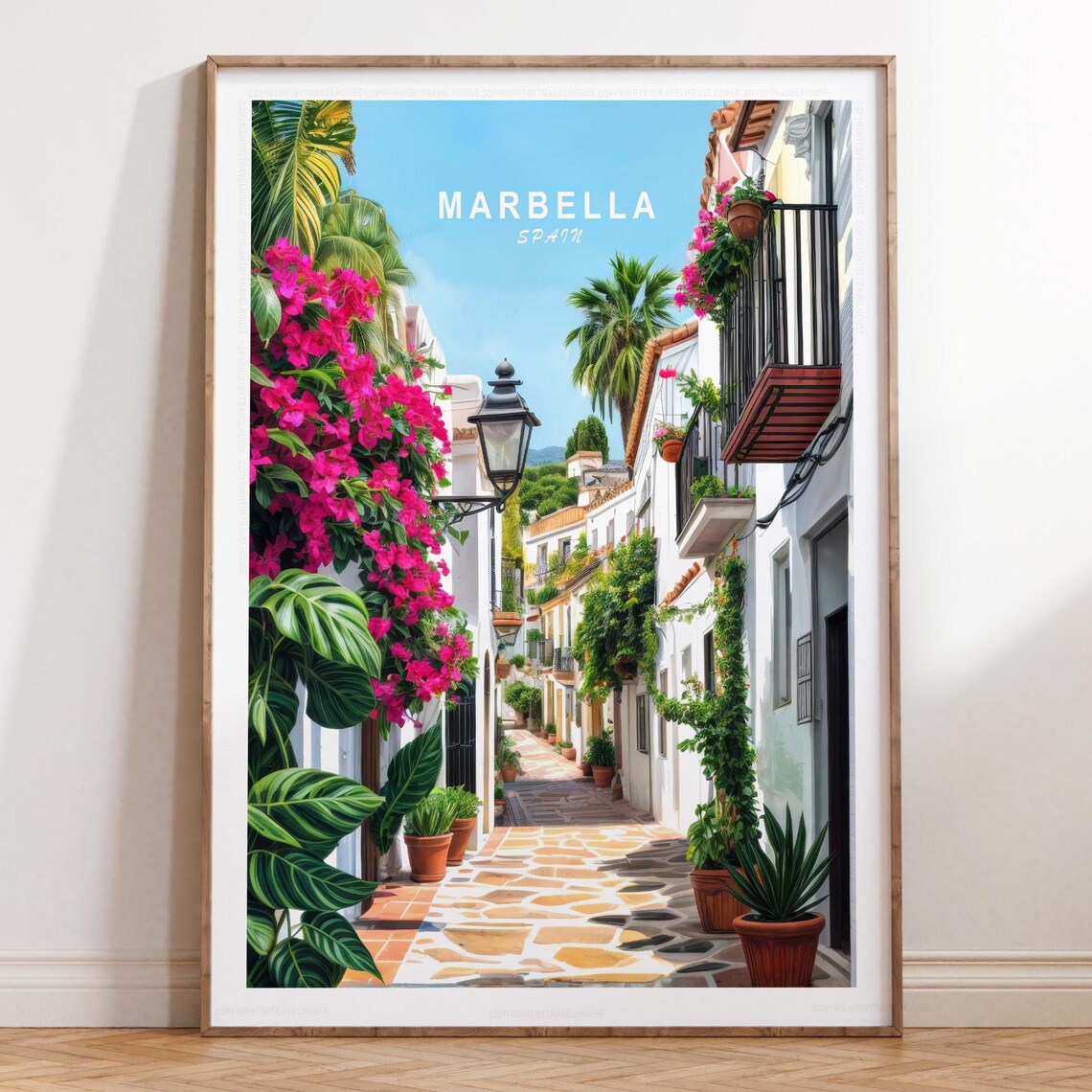 Marbella Spain Minimalist Travel Poster, Wall Art
