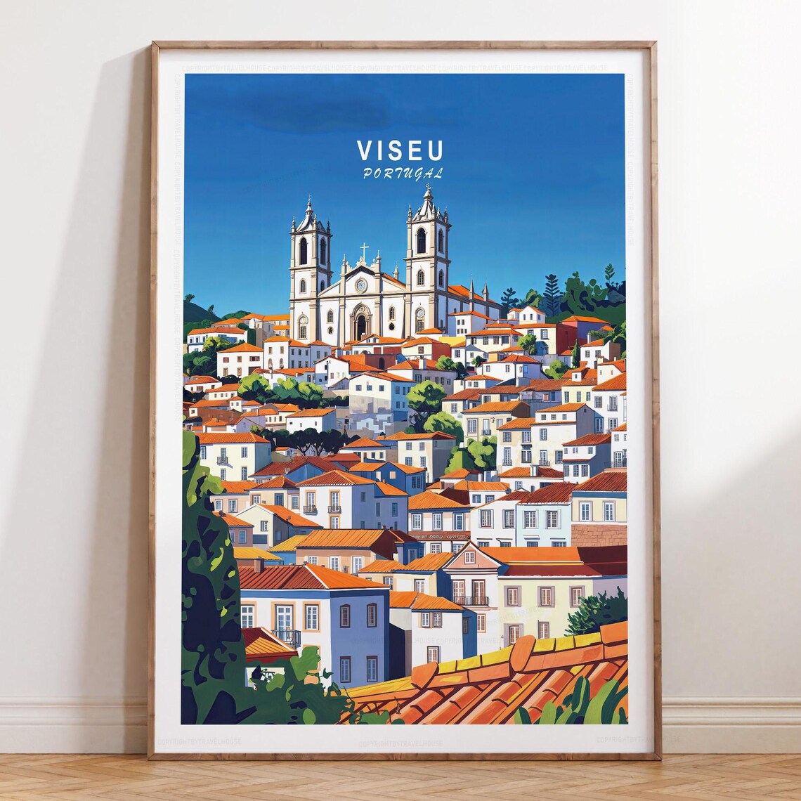 Viseu Portugal Minimalist Travel Poster, Art Print
