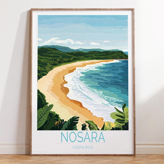 Nosara Island Travel Poster Costa Rica Wall Art Print Home Decor Personalised Gifts