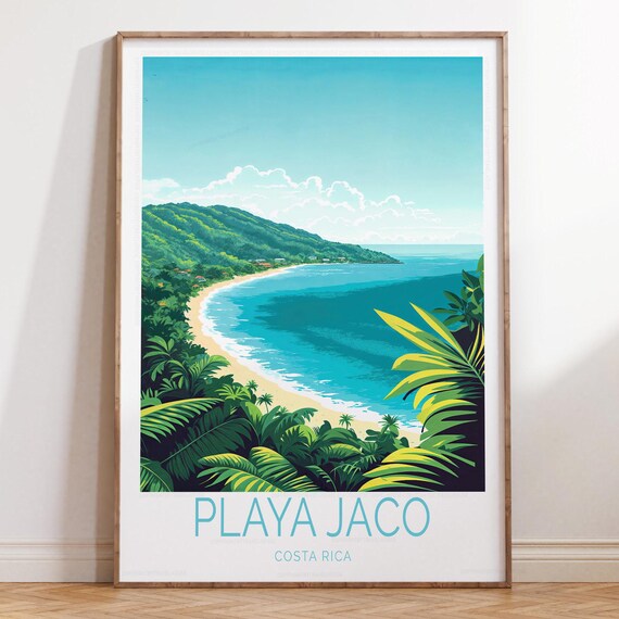 Playa Jaco Costa Rica Travel Poster Print Wall Art Housewarming Gifts Wedding