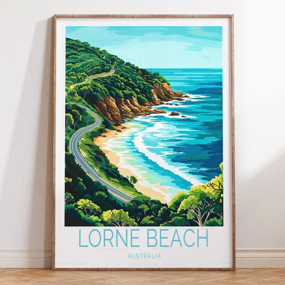 Lorne Beach Wall Art Print Australia Travel Poster Home Decor Gifts Wedding