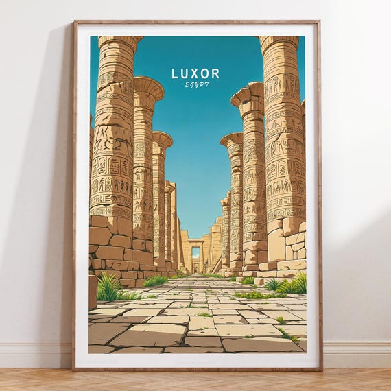Luxor Wall Art Print Egypt Travel Poster Minimalist Birthday Present Home Decor