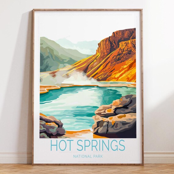 Hot Springs National Park Turquoise Thermal Pool Cliffs Poster