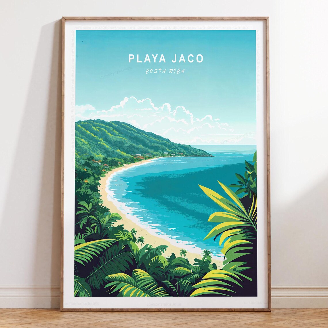 Playa Jaco Costa Rica Tropical Beach Jungle Coast Travel Poster