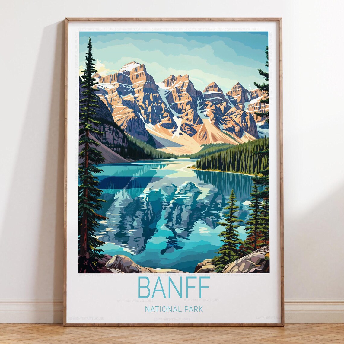 Banff National Park Canada Moraine Lake Ten Peaks Reflection Travel Poster