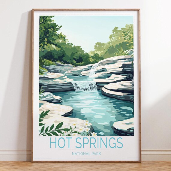 Hot Springs National Park Cascading Rocky Creek Nature Poster