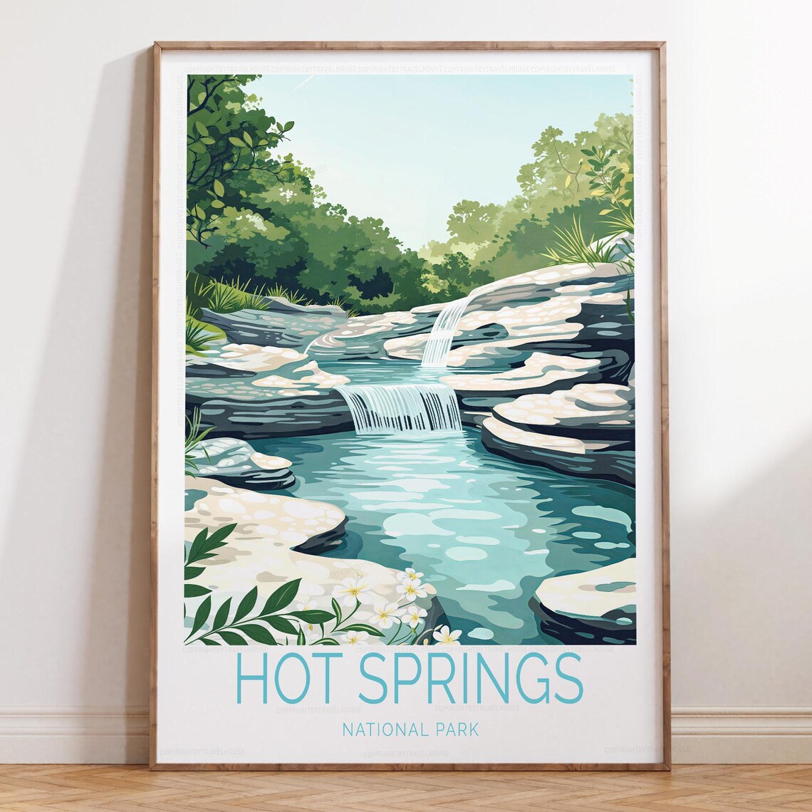 Hot Springs National Park Cascading Rocky Creek Nature Poster