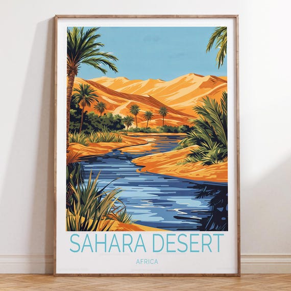 Sahara Desert Africa Travel Wall Art Poster Print Custom Home Decor