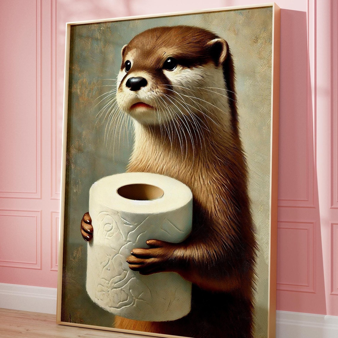Otter Print Maximalist Bathroom Wall Art Trendy Bundle Preppy Poster Cute