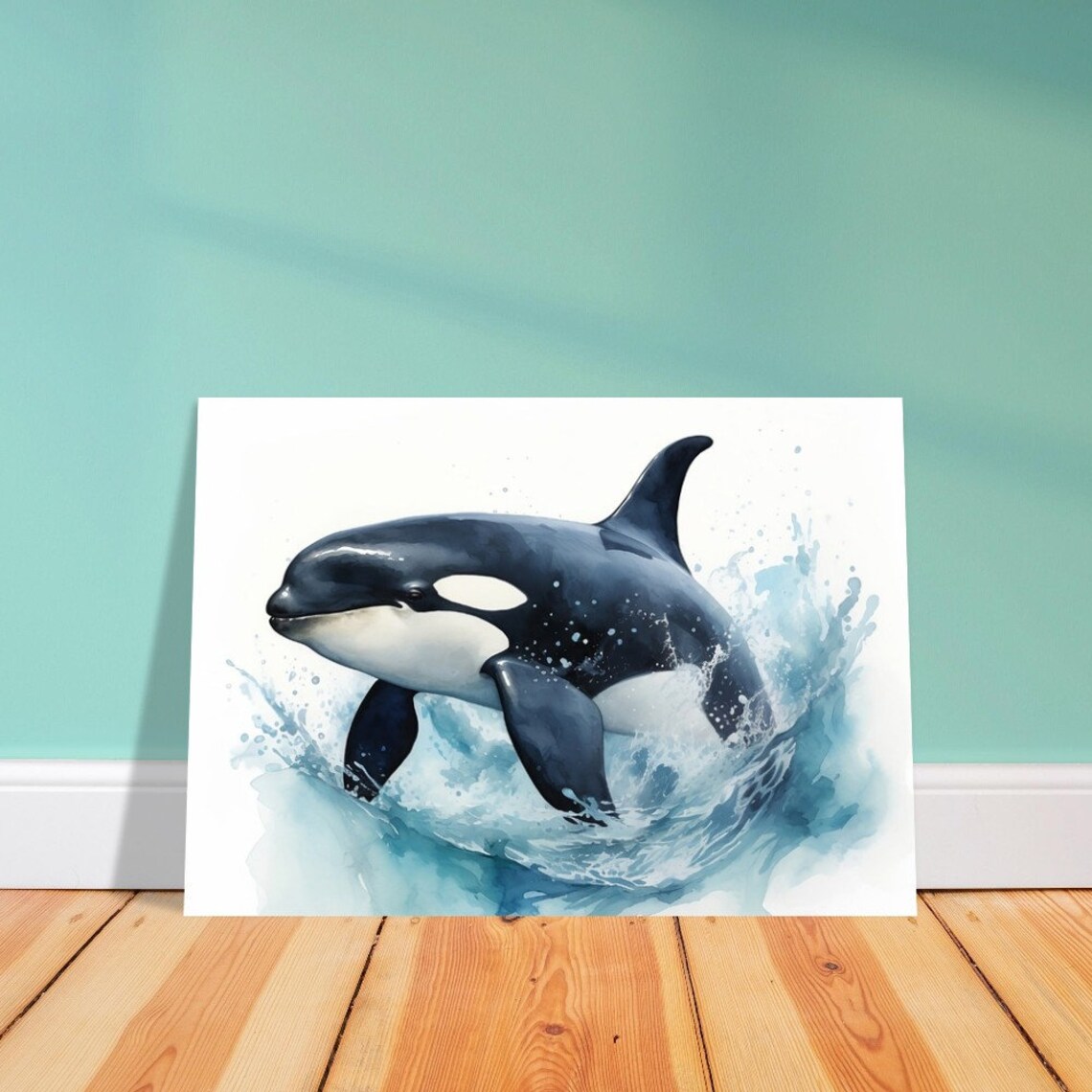 Killer Whale Watercolour Print - Image 2