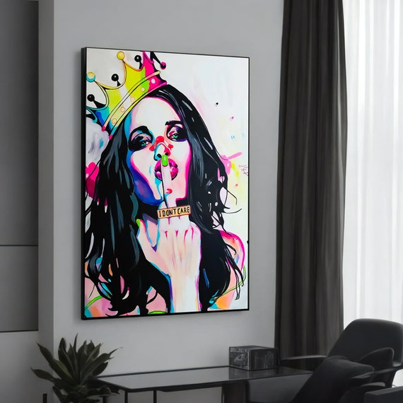 Bold Pop Art Woman With Crown, Statement Piece