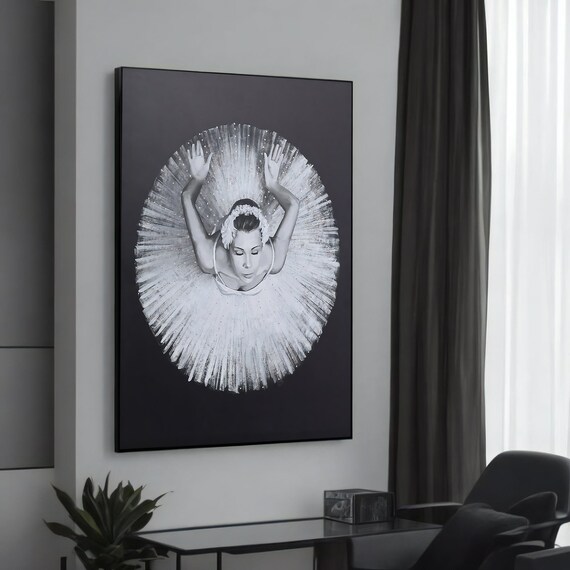 Elegant Ballet Dancer Canvas Art Monochrome Wall Decor Framed Print Ready To Hang Danceinspired Home