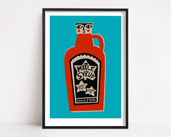 Maple Syrup Print, Retro Food Packaging Art Print