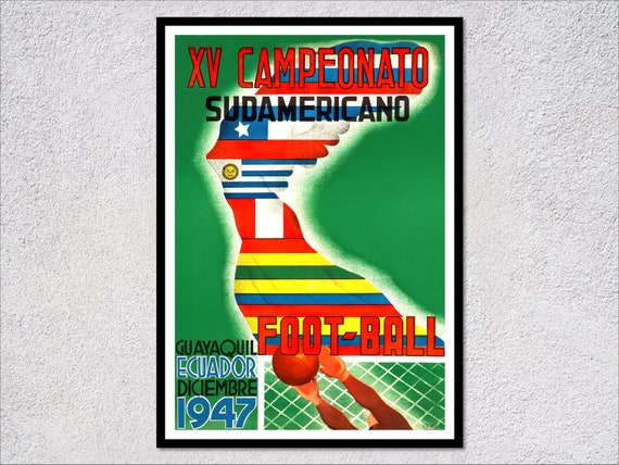 Xv Campeonato Sudamericano Vintage Football Sport Poster