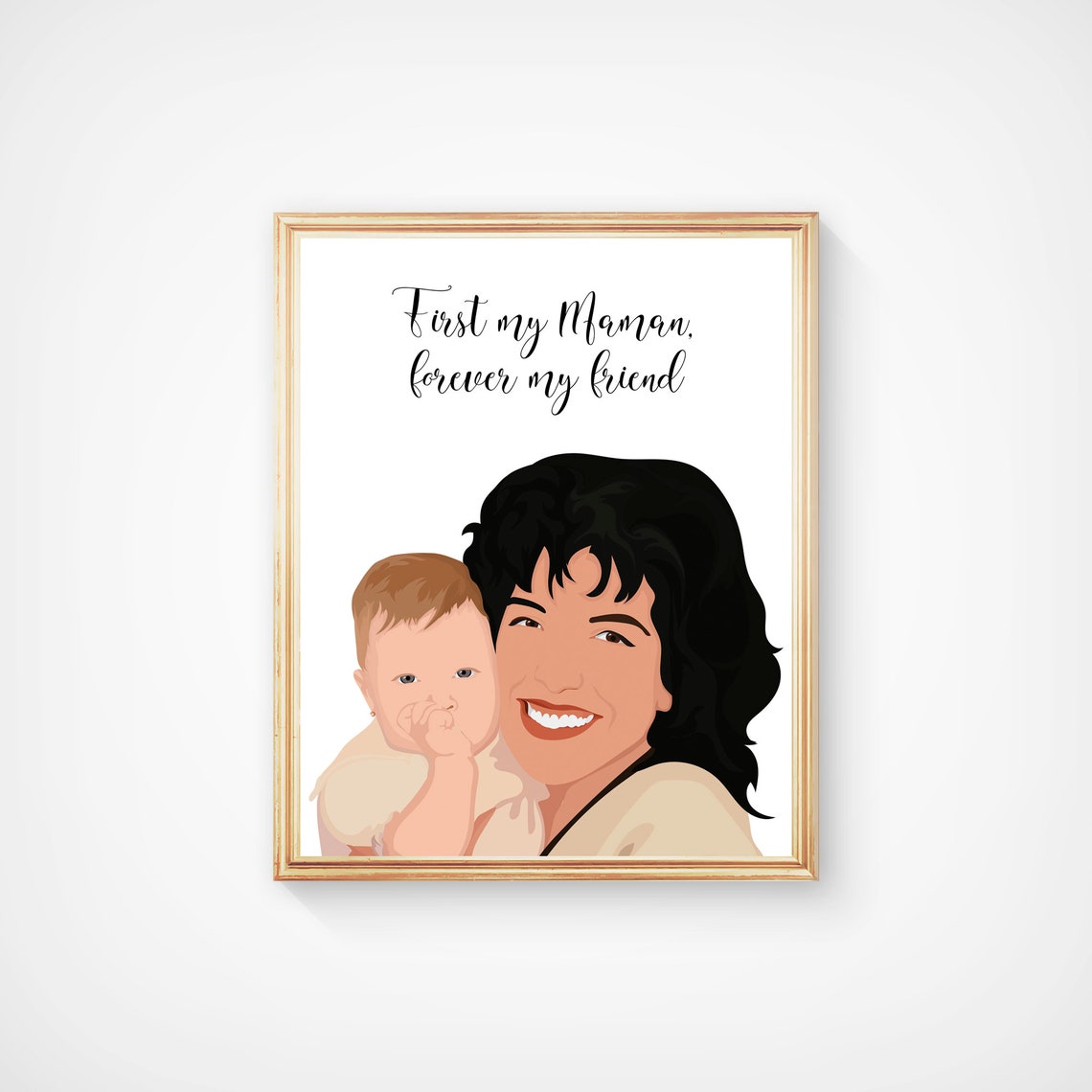 Mother And Baby Print Personalized Baby Portrait First My Mother Forever My Friend Sign Custom Family Portrait New Baby Gift - Image 3