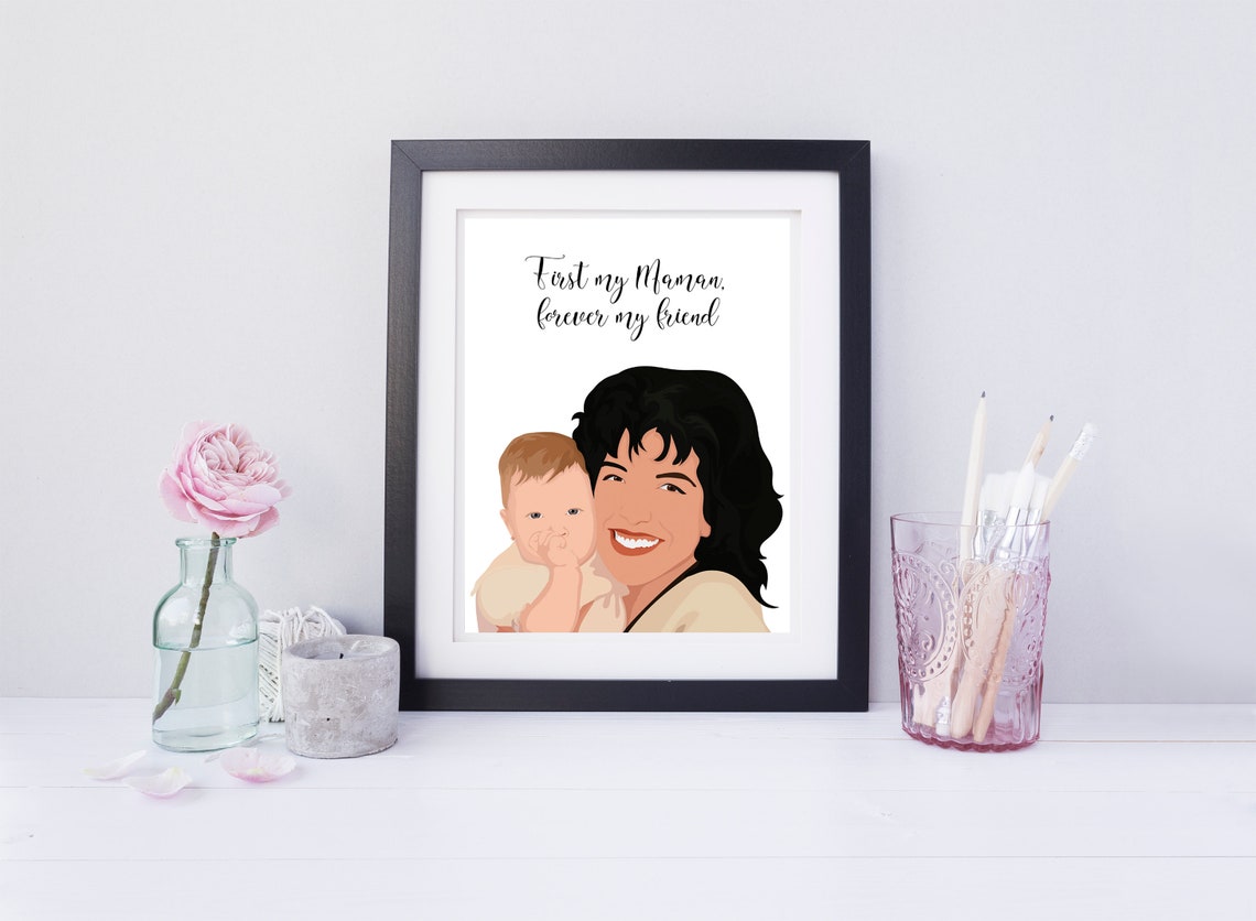Mother And Baby Print Personalized Baby Portrait First My Mother Forever My Friend Sign Custom Family Portrait New Baby Gift - Image 4
