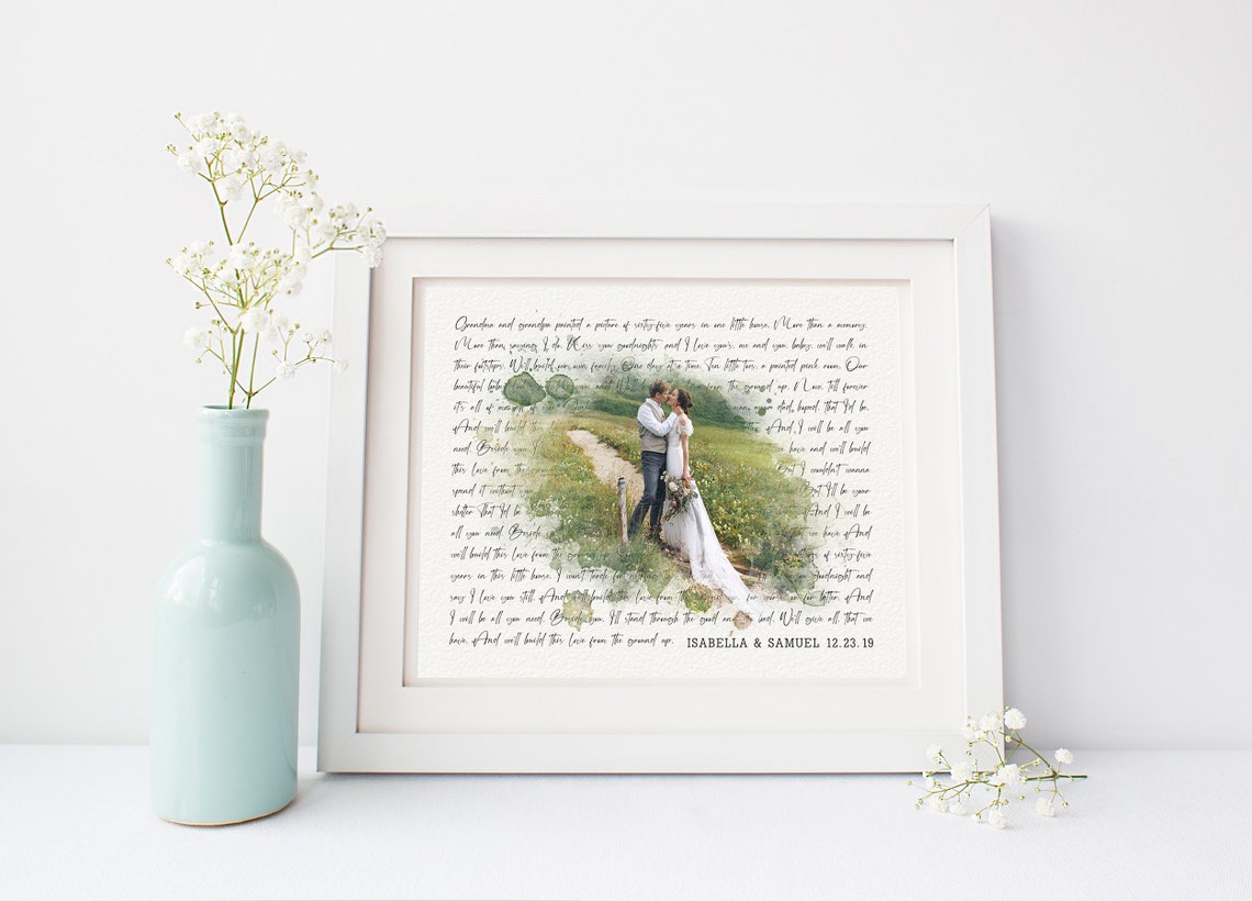 Perfect by Ed Sheeran Wedding Day Song Lyrics Photo Wall Art - Image 4