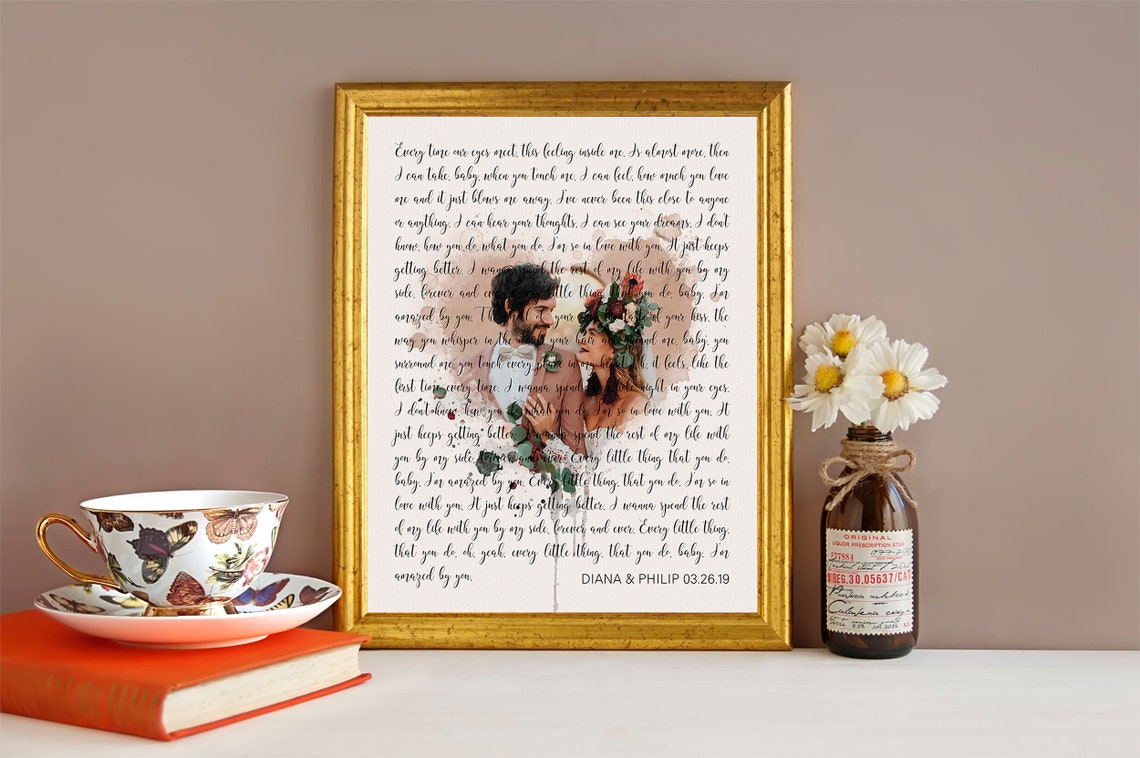 Amazed Lonestar Song Lyrics Wedding Photo Personalized Poster - Image 2