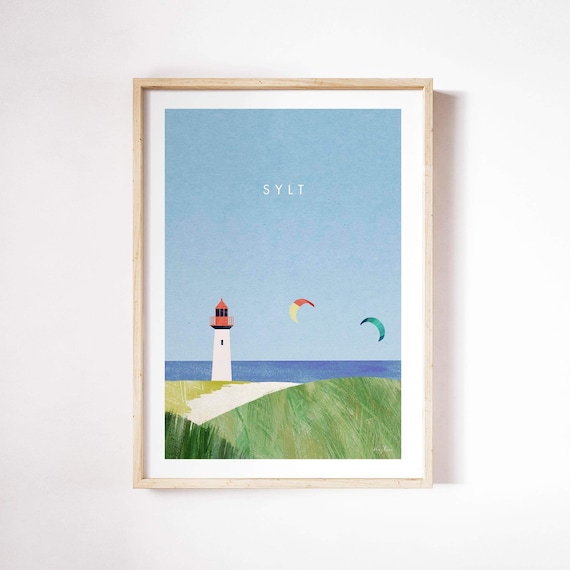 Sylt Germany Travel Poster, Landscape Art Print