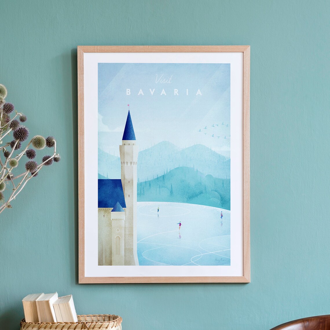 Bavaria Travel Poster, Minimalist Vintage Retro Style