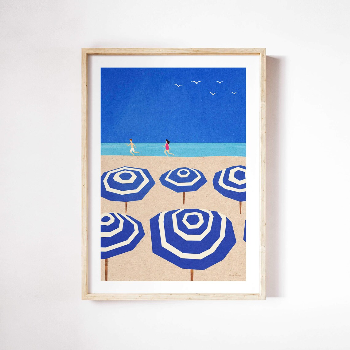 Parasols by Henry Rivers, Beach Travel Poster