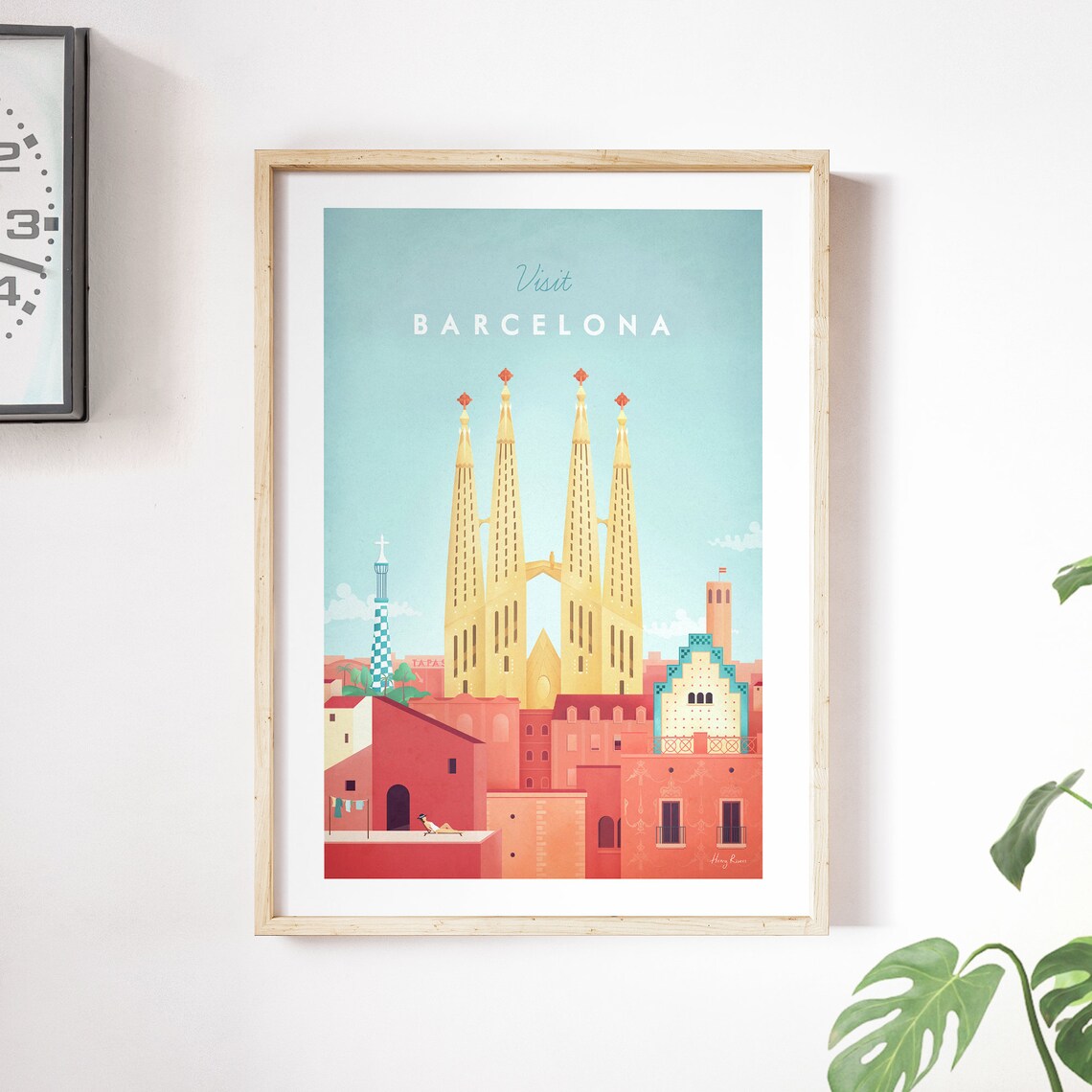 Barcelona Vintage Travel Poster Art Print