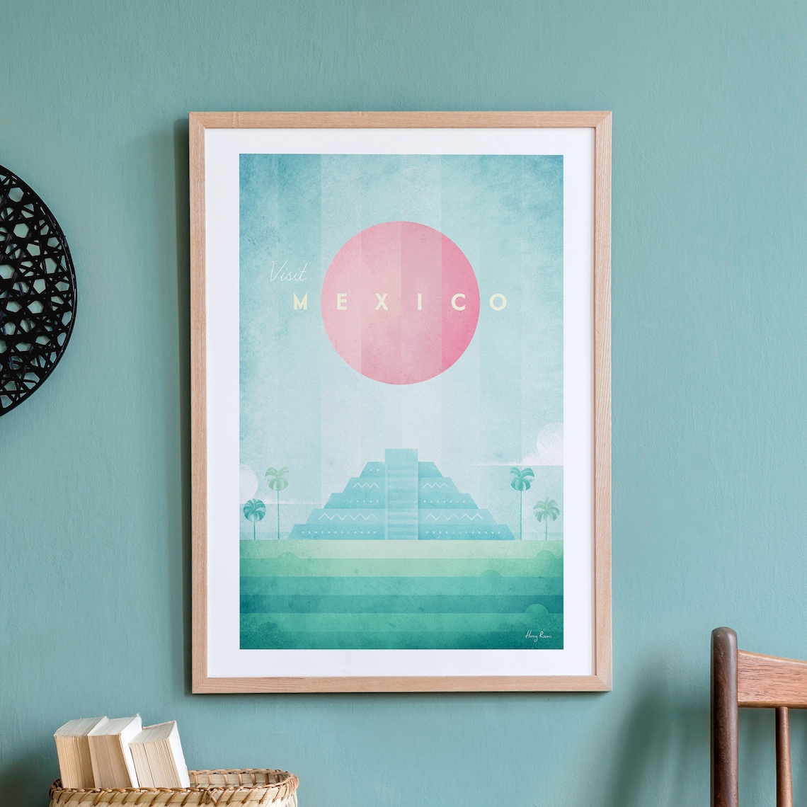 Mexico Travel Poster, Minimalist Vintage Retro Style