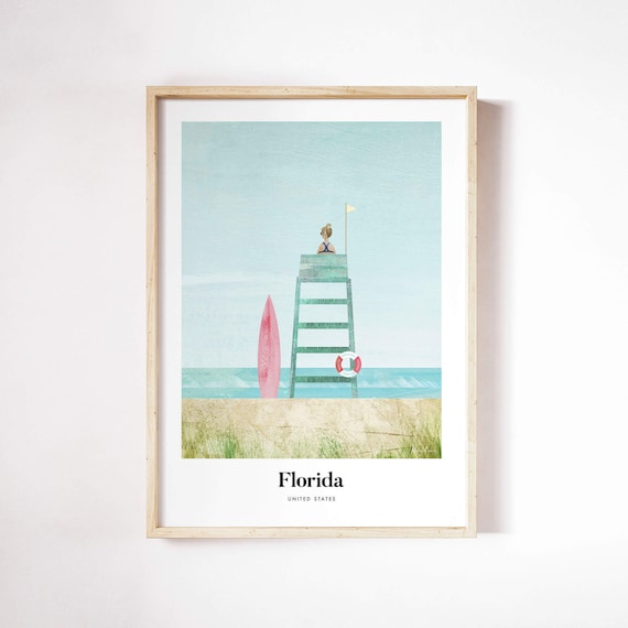 Florida Wall Art By Henry Rivers, Travel Poster