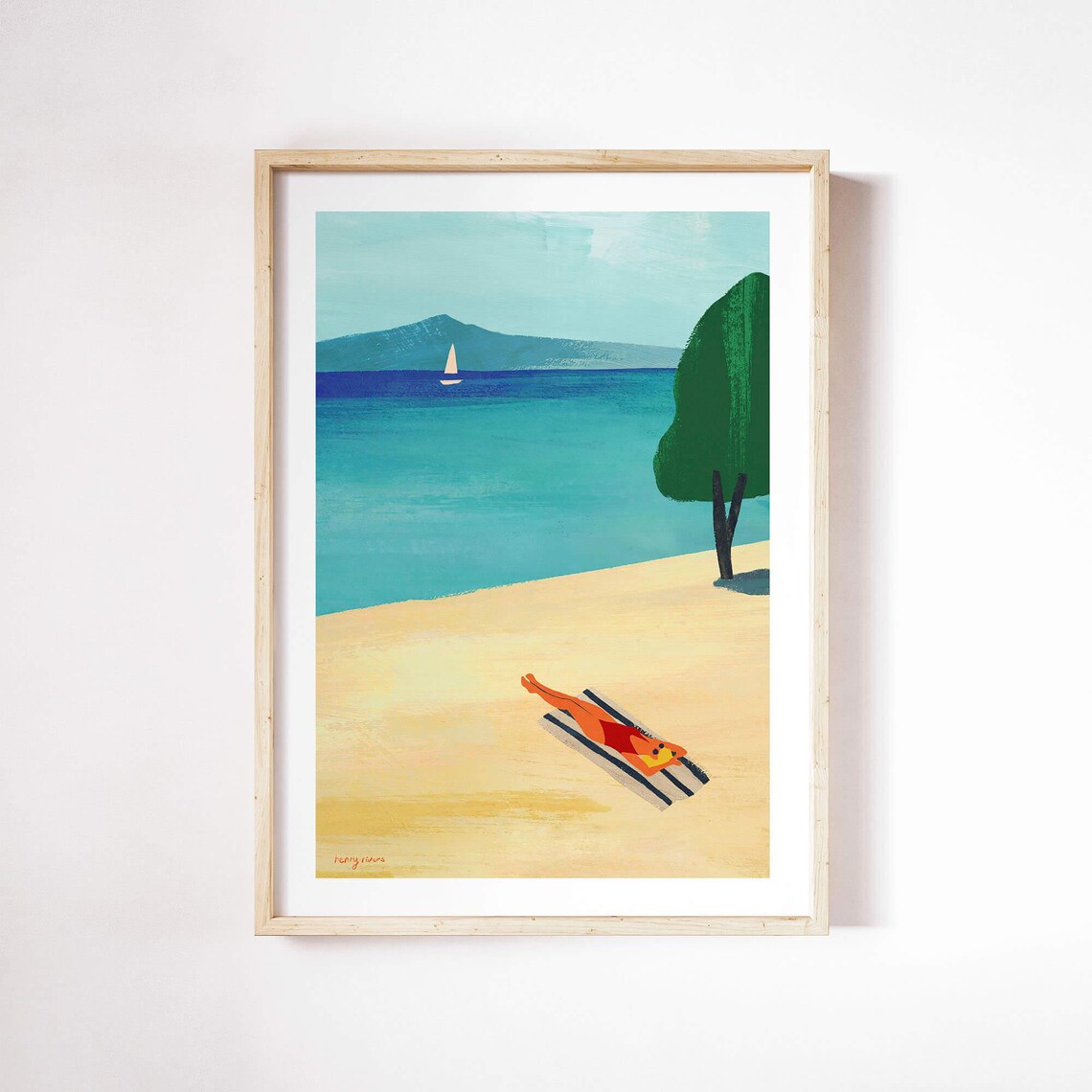 Summer Lake by Henry Rivers, Minimalist Art Print