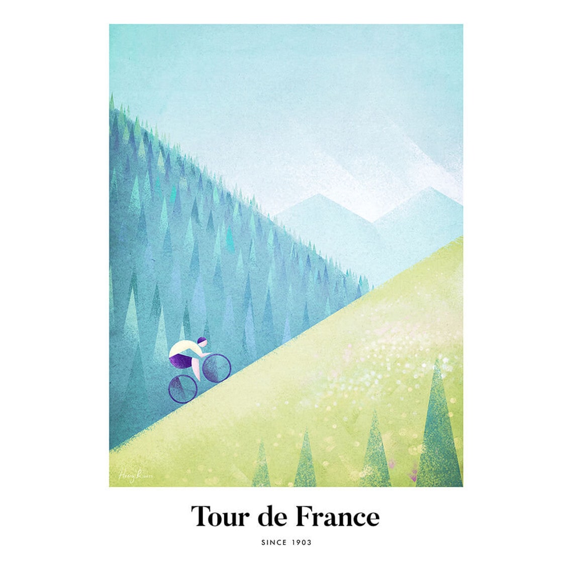 Tour De France Print By Henry Rivers Tour De France Cycling Wall Art Tour De France Cycling Art Poster - Image 3