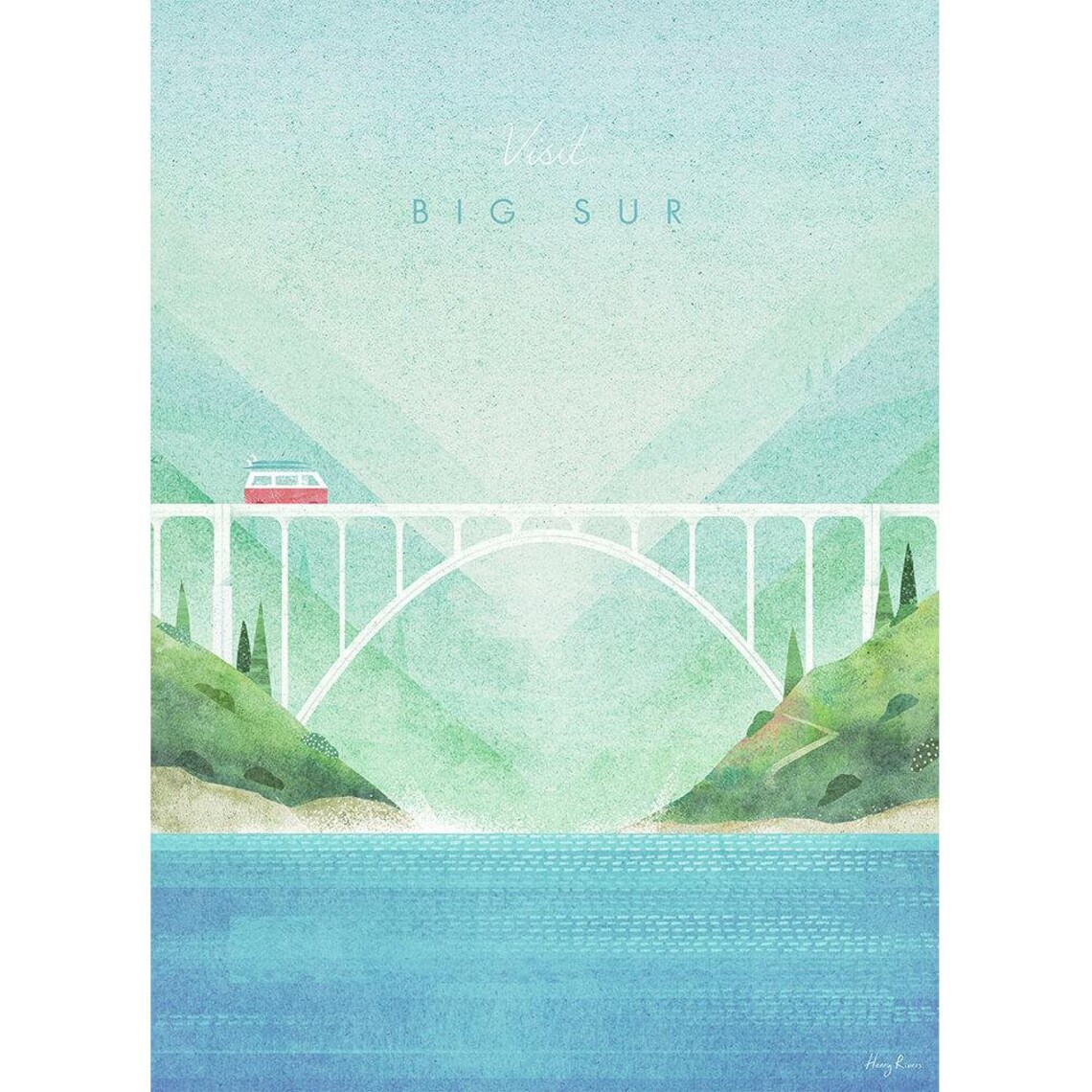 Big Sur, Bixby Bridge Travel Poster, Art Print - Image 2