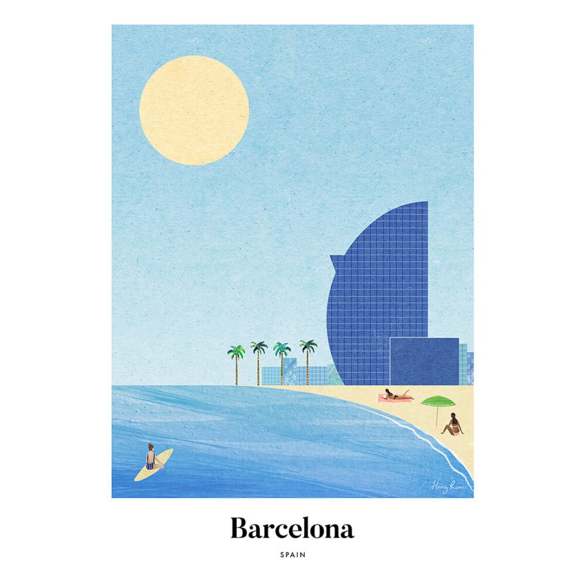Barcelona Print By Henry Rivers Travel Poster - Image 3