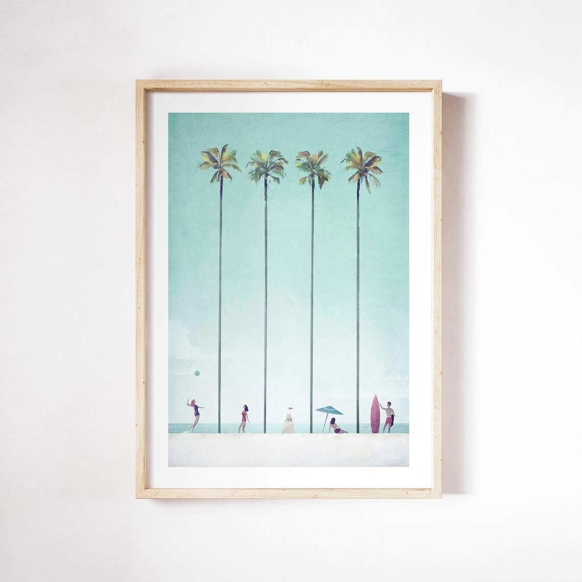 Palm Tree Beach by Henry Rivers, Beach Poster