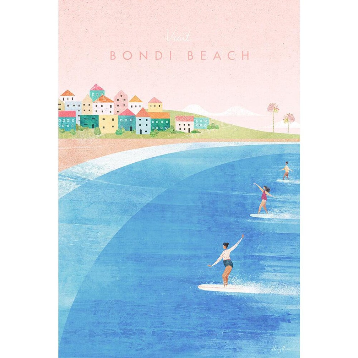 Bondi Beach Vintage Retro Travel Poster Print - Image 2