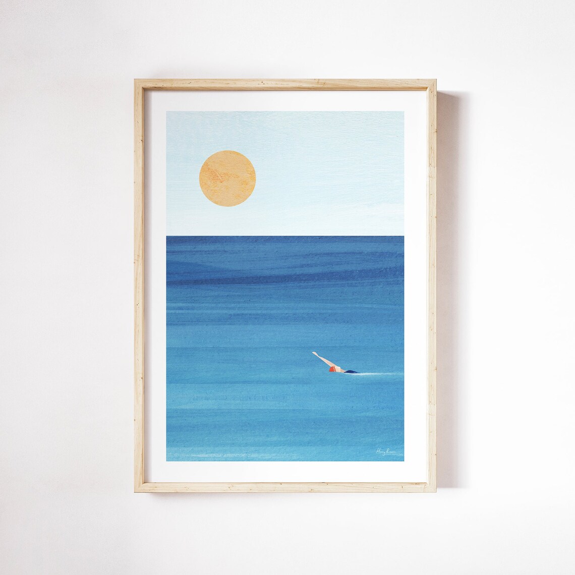 Sea Swim Print by Henry Rivers, Beach Wall Art