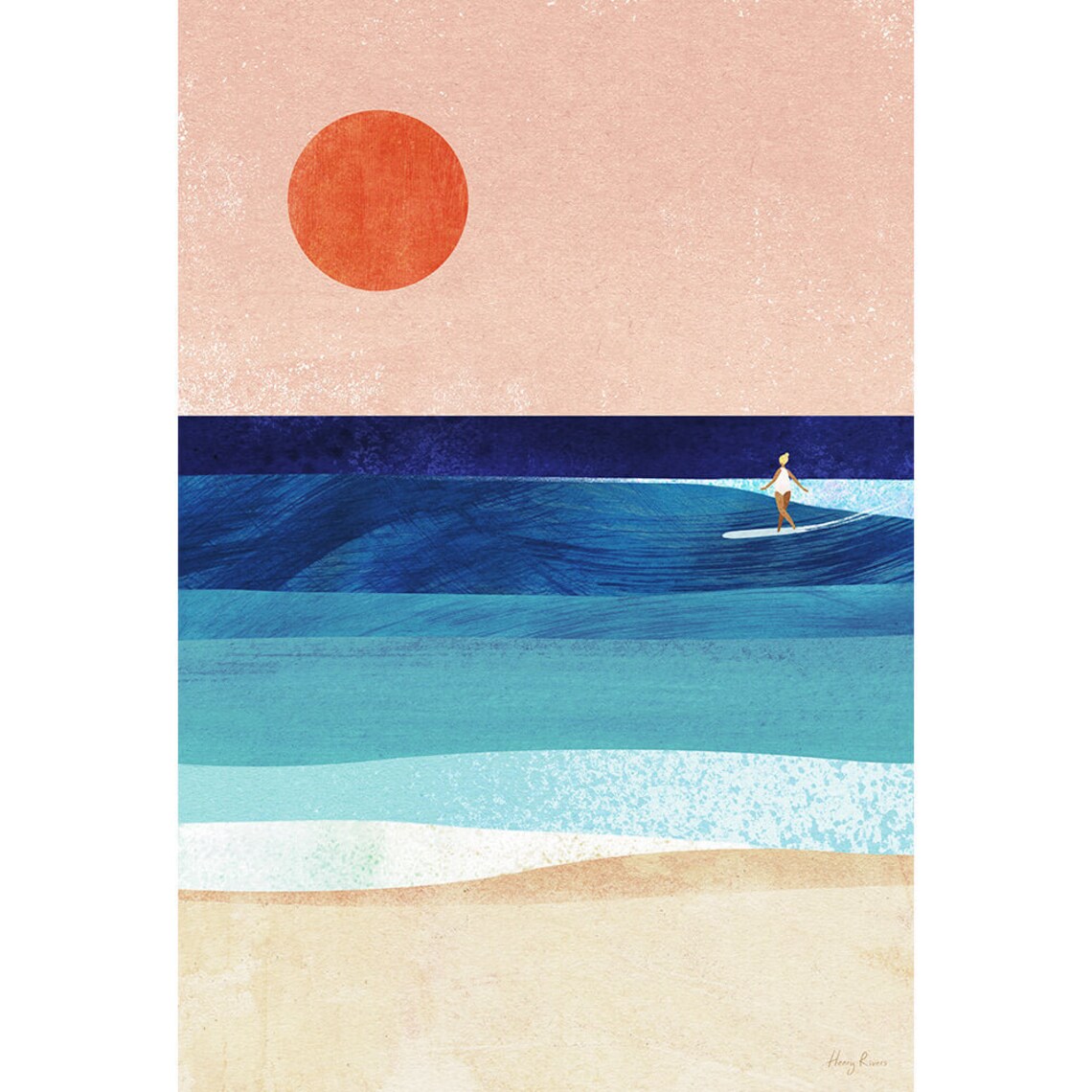 Surf Girl V by Henry Rivers Travel Poster - Image 3