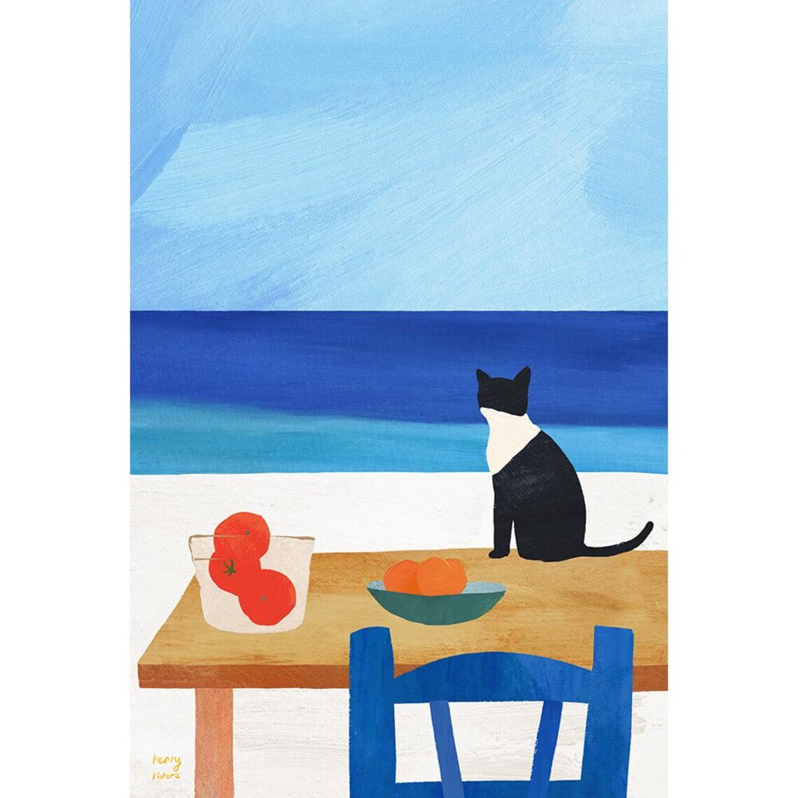 Cat At Lunch Table, Henry Rivers Vacation Poster - Image 3