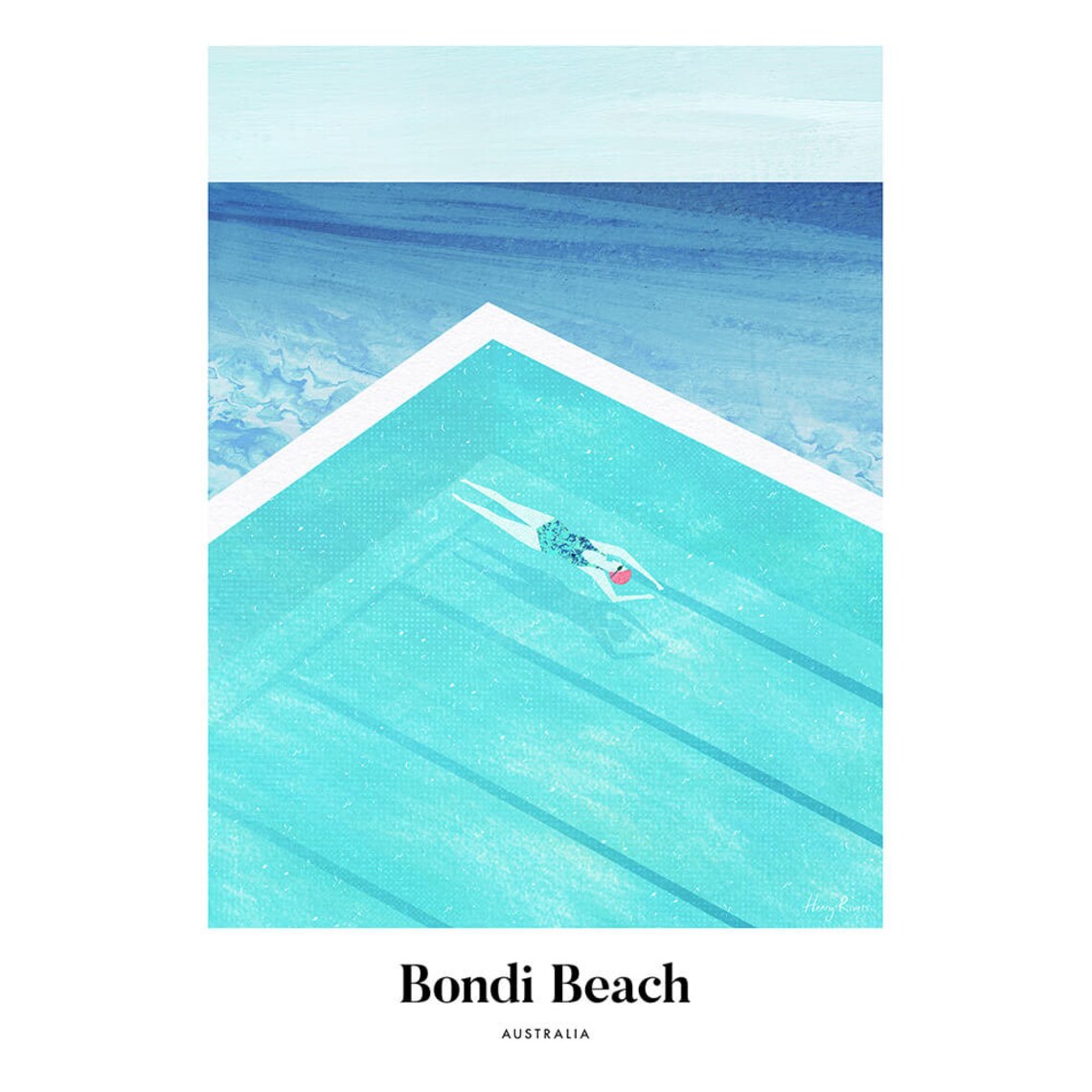 Bondi Icebergs Travel Poster by Henry Rivers - Image 3