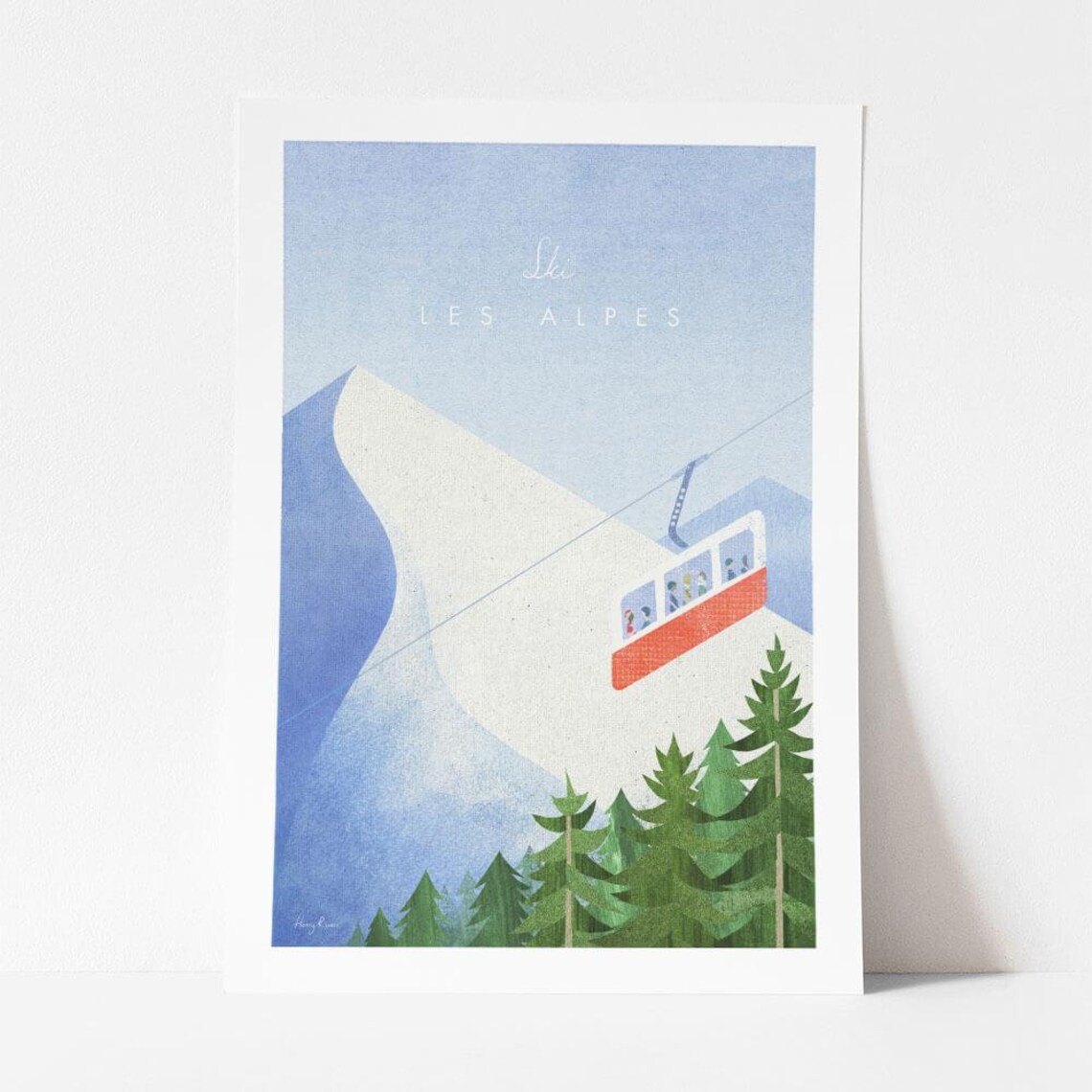 Les Alpes Vintage Travel Poster, Minimalist Landscape - Image 4