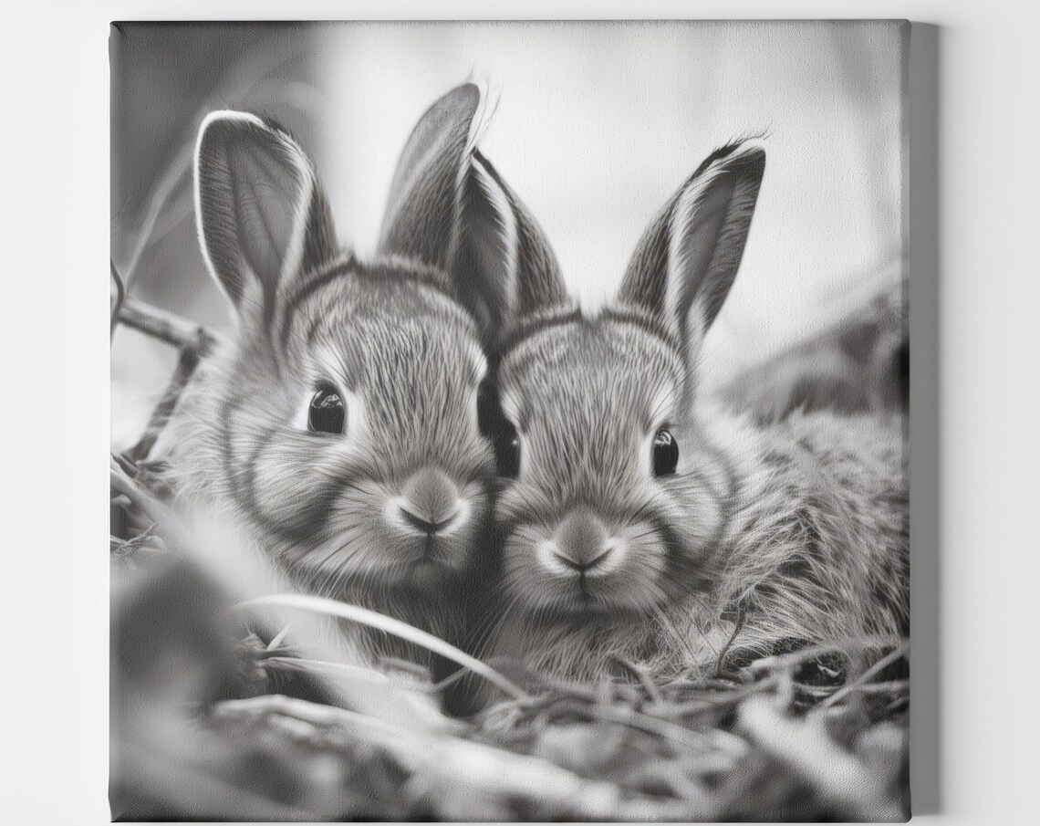 Cute Rabbit Couple, Nursery Decor Valentine
