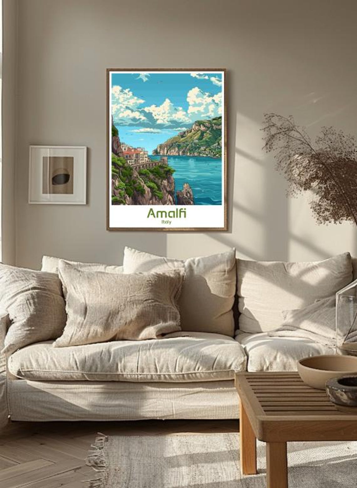 Amalfi Italy Cliffside Village Turquoise Coastline View Poster - Image 3
