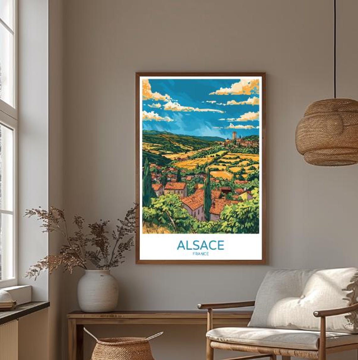 Alsace France Travel Poster Charming Villages Vineyards French Countryside Art Scenic Landscape Print Vacation Wall Art Home Decor - Image 3