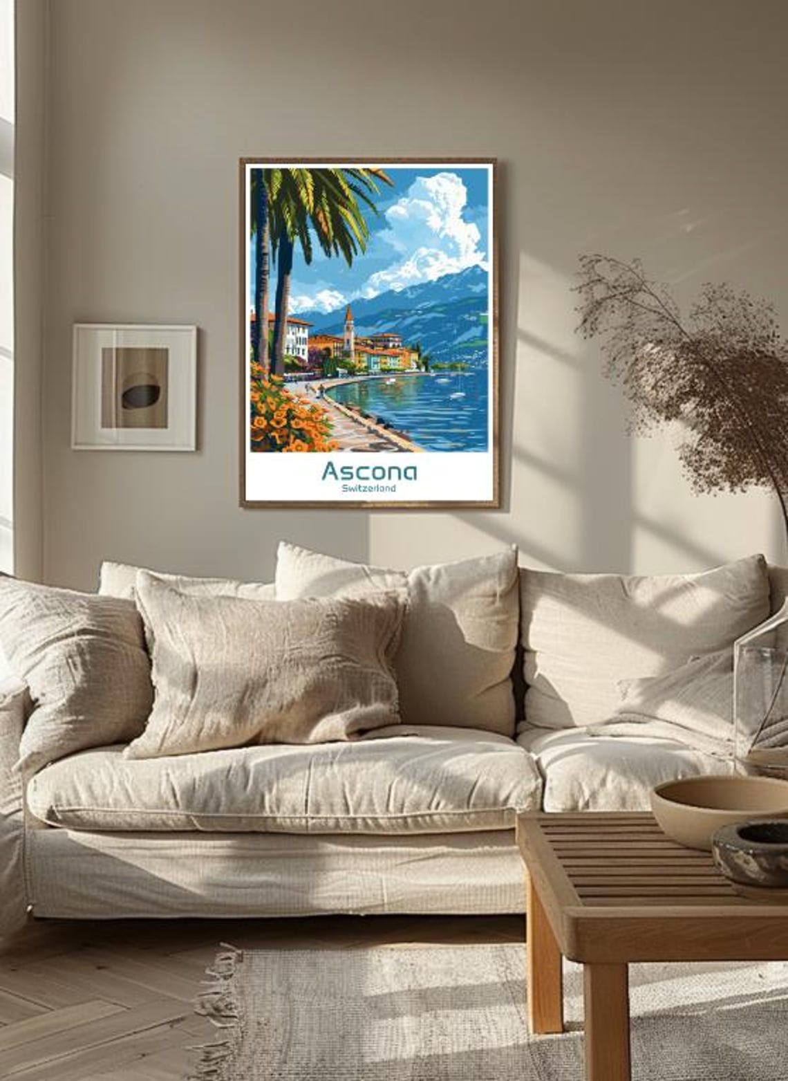 Ascona Switzerland Lake Maggiore Promenade Colorful Travel Poster - Image 3