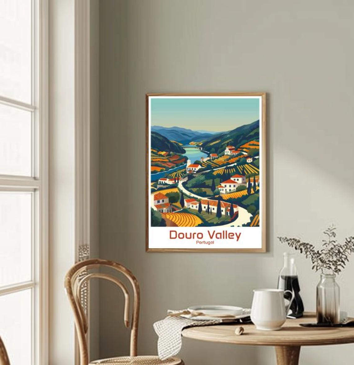 Douro Valley Portugal Terraced Vineyards River View Travel Poster - Image 2