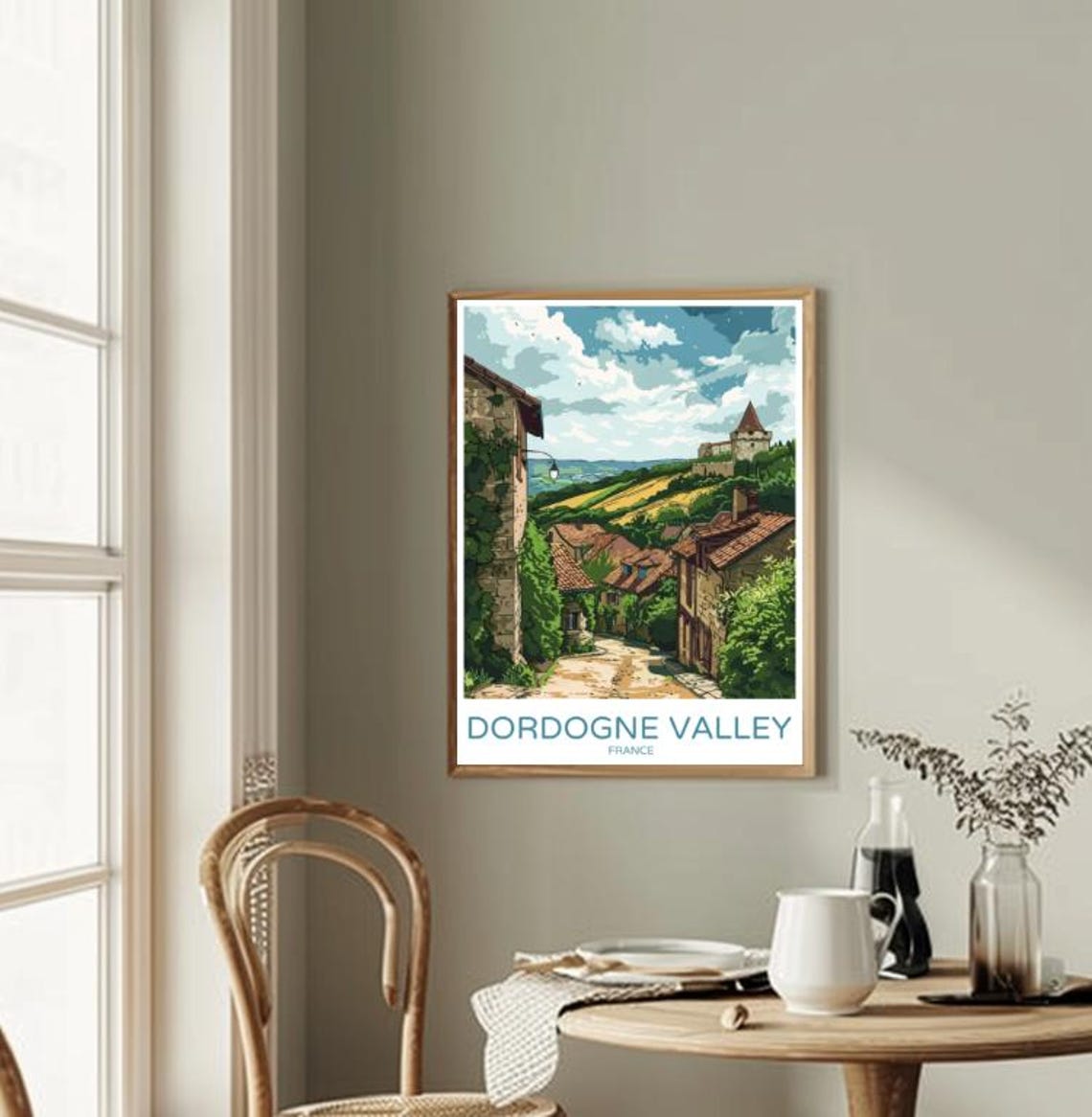 Dordogne Valley Travel Poster Picturesque Countryside Wall Art Of Castles Rivers France Travel Print Home Decor Artwork Gift - Image 2