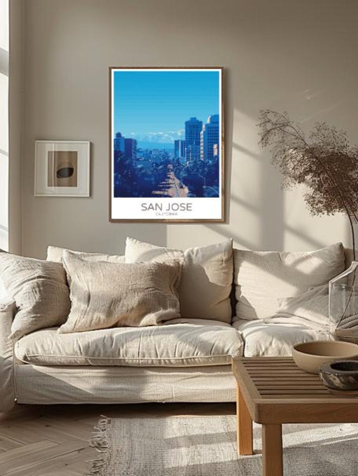 San Jose California Downtown Street Poster With Mountain Backdrop - Image 2