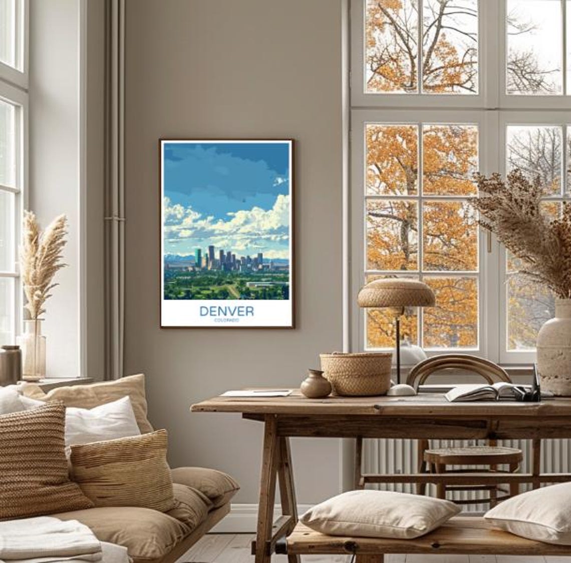 Denver Colorado Travel Poster Scenic Wall Art Of Rocky Mountains And City Skyline Usa City Print Urban Decor - Image 4