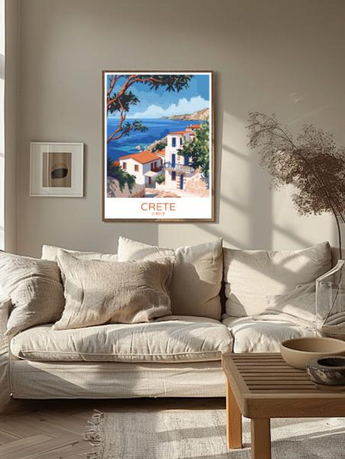 Crete Greece Whitewashed Island Village Seaside Retro Travel Poster - Image 2