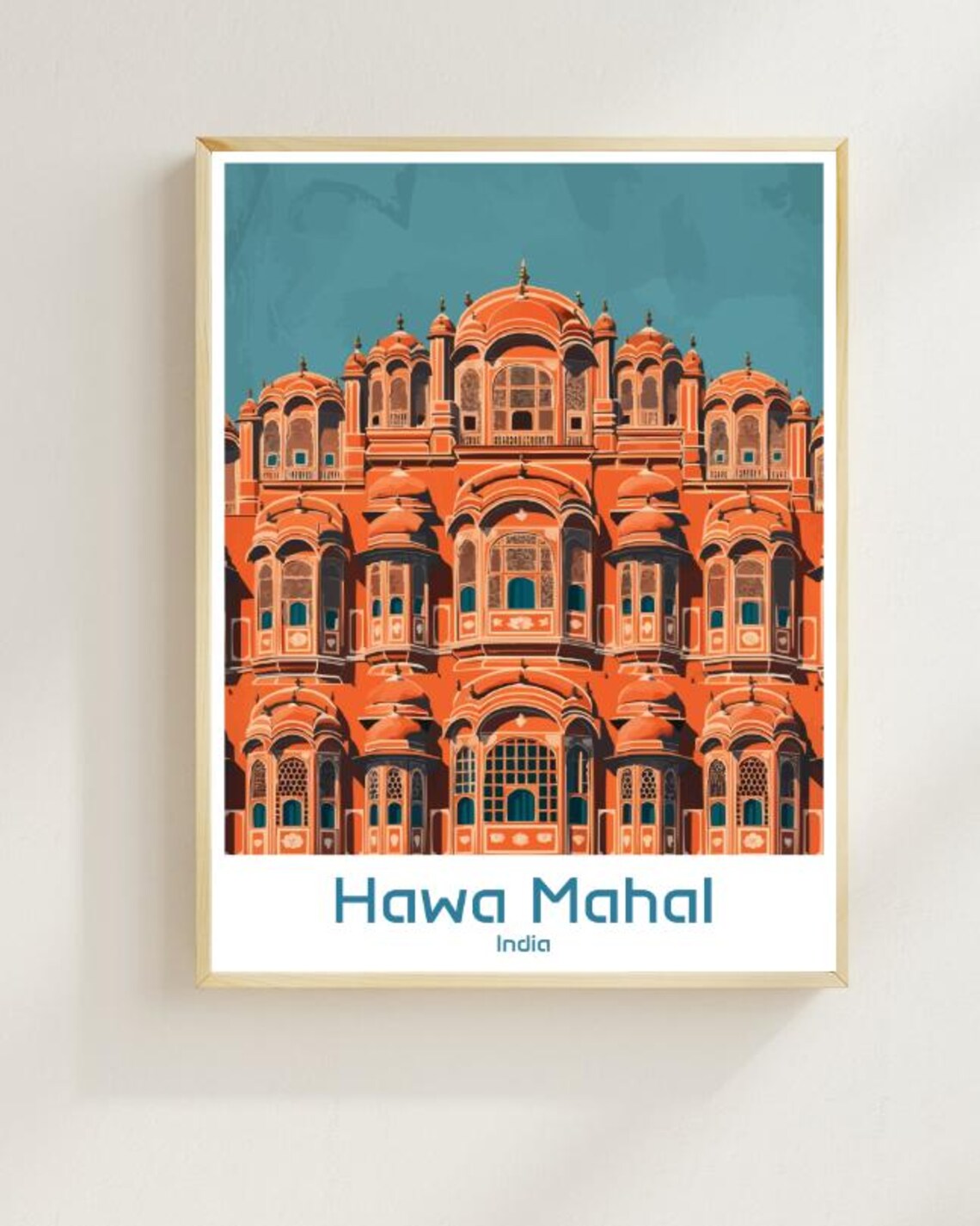 Hawa Mahal Jaipur India Palace of Winds Terracotta Facade Poster