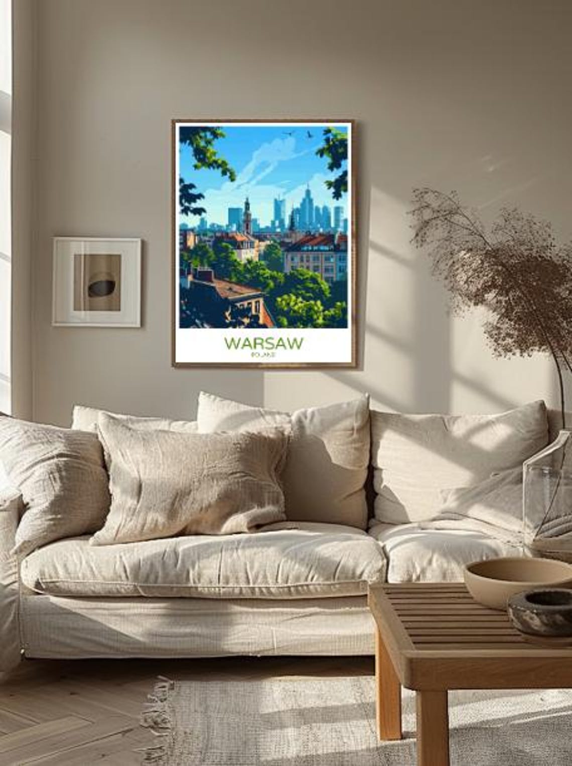 Warsaw Skyline Travel Poster Modern Wall Art Of Polish Cityscape And Historic Landmarks Poland Decor Travel Gift Europe Art - Image 2